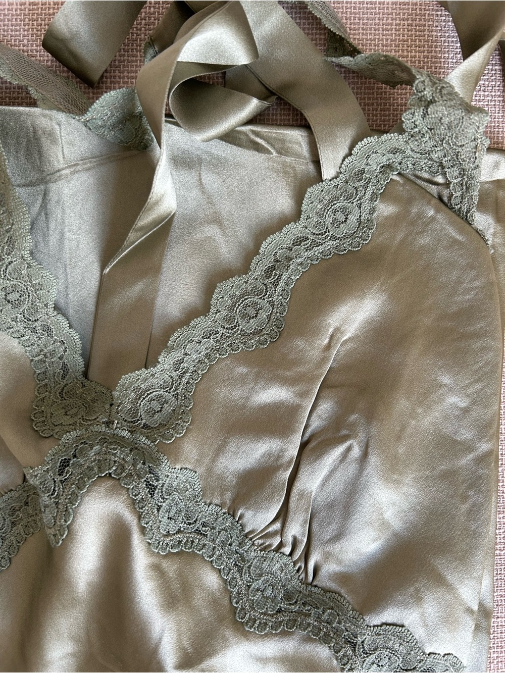 Reformation Nora Midi Dress Small Artichoke Green Silk French Lace Cocktail - Picture 5 of 8